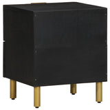 ZNTS Bedside Cabinet Black 40x33x46 cm Solid Wood Mango 4017646