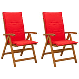 Reclining Garden Chairs 2 pcs Natural Solid Acacia Wood 42041431