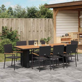 Garden Dining Set 9 pcs Black Poly rattan 3365420