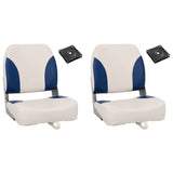 Foldable Boat Seat 2 Set with Blue-white Pillow 272242