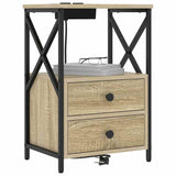 Bedside Cabinet with Drawer 2 pcs Sonoma Oak 40 x 31 x 60 cm 859563