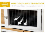 Wooden Rabbit Hutch, Guinea Pig Cage, with Removable Tray, Wheels - Grey T3398P350083