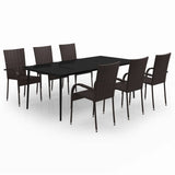 Garden Dining Set Brown and Black 3099405