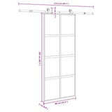 Sliding Door with Hardware Set 90x205 cm Tempered Glass and Aluminium 3333011