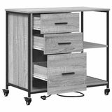 Cabinet with Charging Station Grey Sonoma 76 x 41 x 72 cm 859838