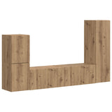 TV Cabinet Set Wall-mounted 4 pcs Artisan Oak Engineered Wood 3409032