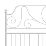 Bed Frame without Mattress White Metal 180x200 cm Super King 324857