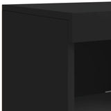 Sideboard Set of 3 Black Engineered wood, Glass Sideboard 3209101