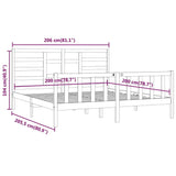 Bed Frame without Mattress 200x200 cm Solid Wood Pine 3107633