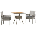 Garden Dining Set 3 pcs Grey Poly rattan 3334937