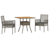 Garden Dining Set 3 pcs Grey Poly rattan 3334937