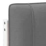Upholstered Headboard White and Light Grey 200 cm 880162