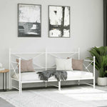 ZNTS Daybed with Trundle without Mattress White 90x200 cm Steel 4104689