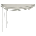 ZNTS Manual Retractable Awning with Posts 6x3 m Cream 3069997