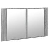 LED Bathroom Mirror Cabinet Grey Sonoma 80x12x45 cm Acrylic 834952