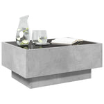 ZNTS Coffee Table with LED Concrete Grey 70x50x30 cm Engineered Wood 847514