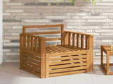 Outdoor Sofa Solid Acacia Wood Natural 3436344