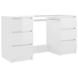 ZNTS Writing Desk High Gloss White 140x50x77 cm Engineered Wood 800816