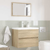 Bathroom Furniture Set with Drawer Sonoma Oak Engineered Wood 876034