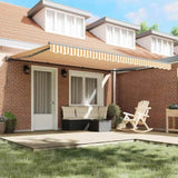 Retractable Awning Manual Orange and White 450x300 cm Fabric 3330865