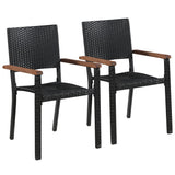 Dining Set Black Solid Acacia wood Small Durable 3067714