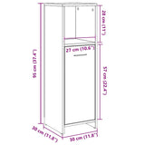 Bathroom Cabinet Old Wood 30x30x95 cm Engineered Wood 856033
