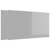 Kitchen Backsplash 2 pcs Light Grey 90 x 50 cm Tempered Glass 3415453