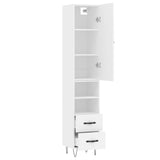 Highboard White 34.5x34x180 cm Engineered Wood 3198945