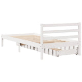 Bed Frame without Mattress White 90x190 cm Single Solid Wood Pine 3301527