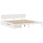 Bed Frame with Drawers without Mattress White 200x200 cm 3301993