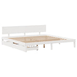 Bed Frame with Drawers without Mattress White 200x200 cm 3301993