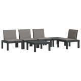 6 Piece Garden Lounge Set with Cushions Anthracite PP 3190450
