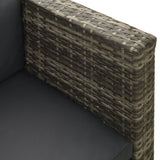 Garden Sofa Set Grey PE rattan, powder-coated steel, fabric Medium 313137