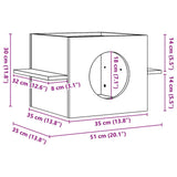 ZNTS Cat House Wax Brown 51x35x30 cm Solid Wood Pine 859306