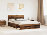 Bed Frame with Headboard Old Wood 120 x 190 cm Solid Pine Wood 3409379