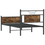 Bed Frame without Mattress Smoked Oak 75x190 cm Small Single Engineered Wood 4106916