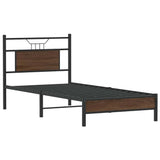 Bed Frame without Mattress Brown Oak 75x190 cm Small Single Engineered Wood 4106988