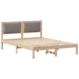 Bed Frame with Upholstered Headboard Taupe 140 x 200 cm 878257