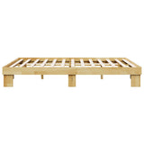 Bed Frame without Mattress 150x200 cm Solid Wood Oak 851952