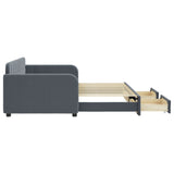 Daybed with Trundle&Drawers without Mattress Dark Grey 90x190 cm 3197024