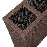 Garden Raised Bed with 4 Pots Poly Rattan Brown 41085