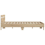 Bed Frame with LED Sonoma 152 x 203 cm Engineered Wood 3402849