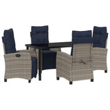 Garden Dining Set with Cushion 5 pcs Grey Poly Rattan 3380472