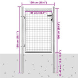 Garden Gate Galvanised Steel 100x100 cm Silver 144756
