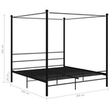 Canopy Bed Frame without Mattress Black Metal 200x200 cm 325069