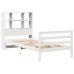 ZNTS Bookcase Bed without Mattress White 75x190 cm Small Single Solid Wood Pine 3321884