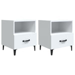 Bedside Cabinets 2 pcs White Engineered Wood 812025