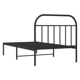 Bed Frame Black Powder-Coated Steel Single Single Bed Frame 353630