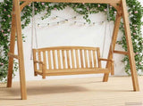 Swing Bench Natural 114 x 61 x 61.5 cm Solid Teak Wood 42030018