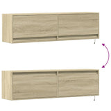 TV Wall Cabinet with LED Lights Sonoma Oak 140x31x38 cm 852371
